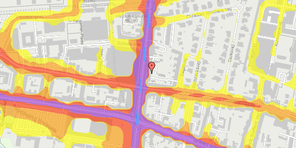 Trafikstøjkort på Falkoner Alle 12B, st. th, 2000 Frederiksberg