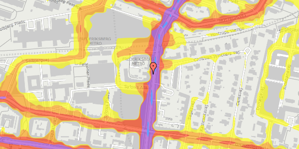 Trafikstøjkort på Falkoner Alle 15, st. th, 2000 Frederiksberg