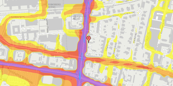 Trafikstøjkort på Falkoner Alle 16, st. th, 2000 Frederiksberg