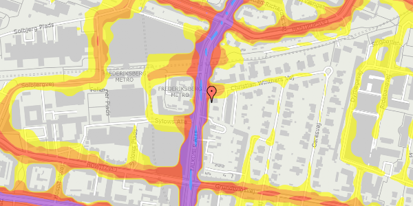 Trafikstøjkort på Falkoner Alle 24, st. th, 2000 Frederiksberg