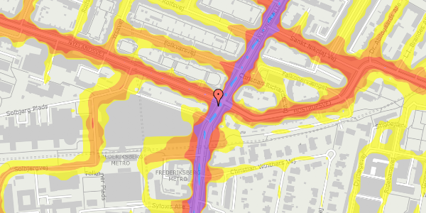 Trafikstøjkort på Falkoner Alle 25, st. , 2000 Frederiksberg