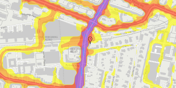 Trafikstøjkort på Falkoner Alle 26B, st. 1, 2000 Frederiksberg