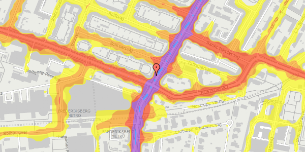 Trafikstøjkort på Falkoner Alle 27, st. th, 2000 Frederiksberg