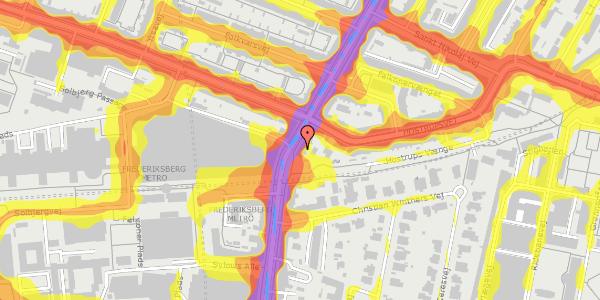 Trafikstøjkort på Falkoner Alle 30, st. tv, 2000 Frederiksberg