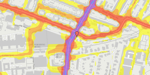 Trafikstøjkort på Falkoner Alle 32, st. tv, 2000 Frederiksberg