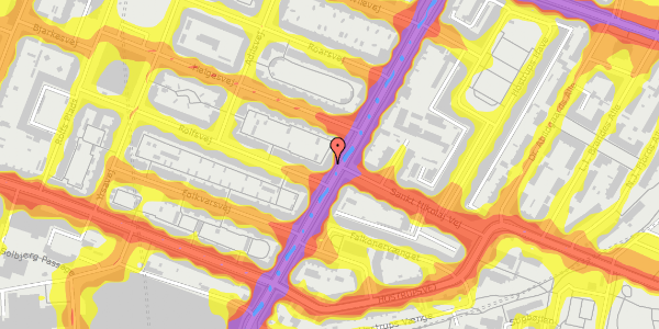 Trafikstøjkort på Falkoner Alle 35, st. th, 2000 Frederiksberg