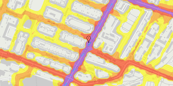 Trafikstøjkort på Falkoner Alle 37, st. th, 2000 Frederiksberg