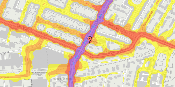 Trafikstøjkort på Falkoner Alle 38, st. th, 2000 Frederiksberg