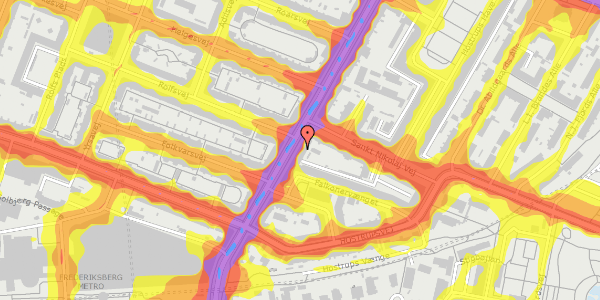 Trafikstøjkort på Falkoner Alle 44, st. 2, 2000 Frederiksberg