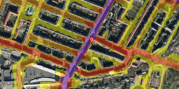 Trafikstøjkort på Falkoner Alle 44, st. 3, 2000 Frederiksberg