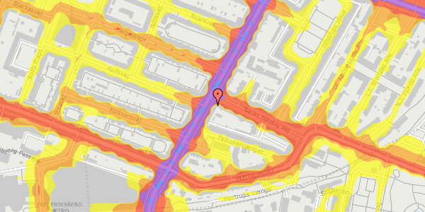 Trafikstøjkort på Falkoner Alle 46, st. 1, 2000 Frederiksberg