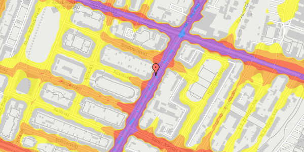 Trafikstøjkort på Falkoner Alle 47, st. 3, 2000 Frederiksberg