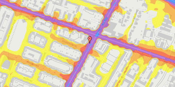 Trafikstøjkort på Falkoner Alle 53, kl. 1, 2000 Frederiksberg