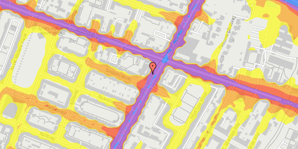 Trafikstøjkort på Falkoner Alle 53, 2. 211, 2000 Frederiksberg