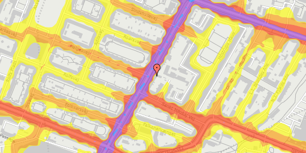 Trafikstøjkort på Falkoner Alle 54, st. 2, 2000 Frederiksberg