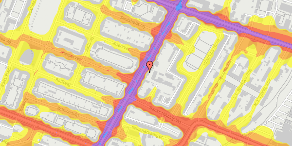 Trafikstøjkort på Falkoner Alle 58A, st. th, 2000 Frederiksberg