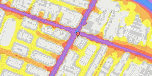 Trafikstøjkort på Falkoner Alle 84, 1. th, 2000 Frederiksberg