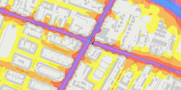 Trafikstøjkort på Falkoner Alle 86, st. th, 2000 Frederiksberg