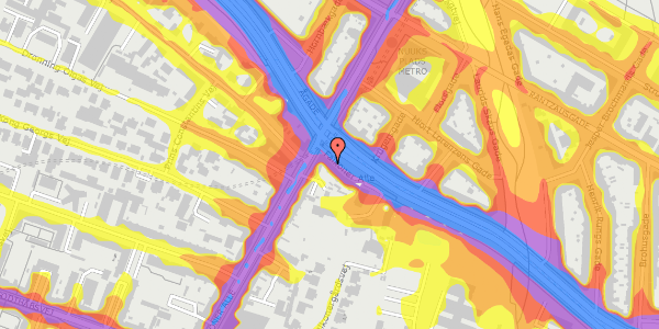 Trafikstøjkort på Falkoner Alle 122, st. th, 2000 Frederiksberg