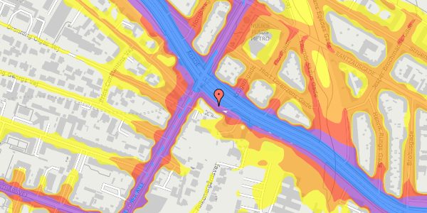 Trafikstøjkort på Falkoner Alle 124, st. th, 2000 Frederiksberg