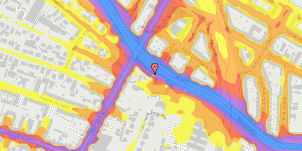 Trafikstøjkort på Falkoner Alle 126, 2. th, 2000 Frederiksberg