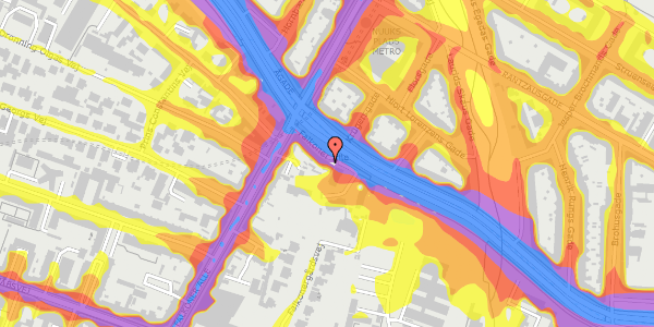 Trafikstøjkort på Falkoner Alle 126, 3. th, 2000 Frederiksberg