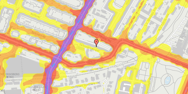 Trafikstøjkort på Falkonervænget 21, 2. th, 1952 Frederiksberg C