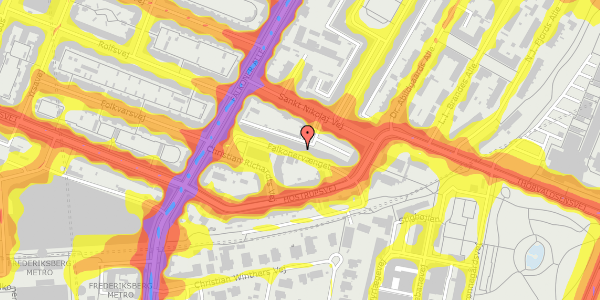 Trafikstøjkort på Falkonervænget 21, 5. th, 1952 Frederiksberg C