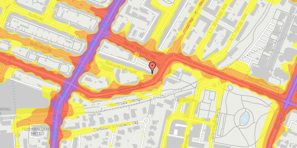 Trafikstøjkort på Falkonervænget 31, 5. th, 1952 Frederiksberg C