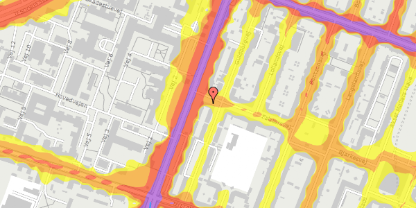 Trafikstøjkort på Falstersvej 9, 3. th, 2000 Frederiksberg