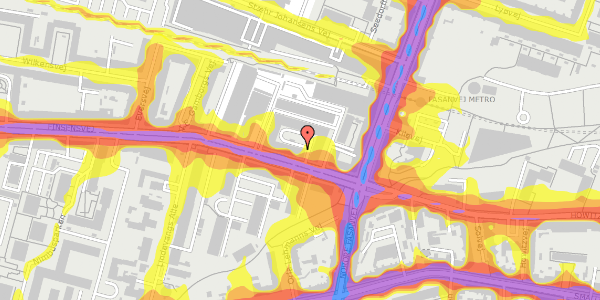 Trafikstøjkort på Finsensvej 8A, 2. th, 2000 Frederiksberg