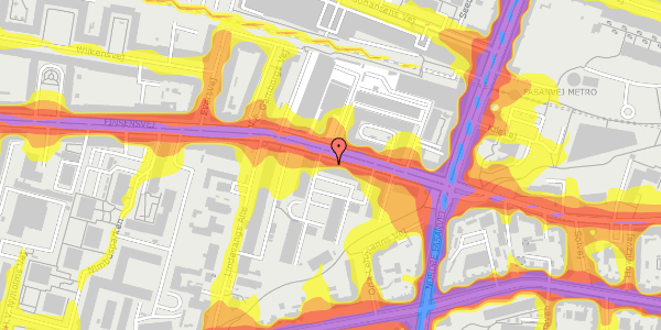 Trafikstøjkort på Finsensvej 13, 2000 Frederiksberg