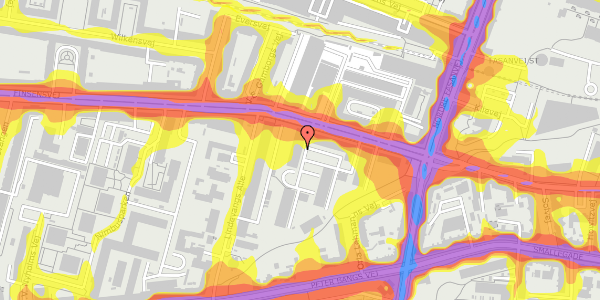 Trafikstøjkort på Finsensvej 13B, 6. th, 2000 Frederiksberg