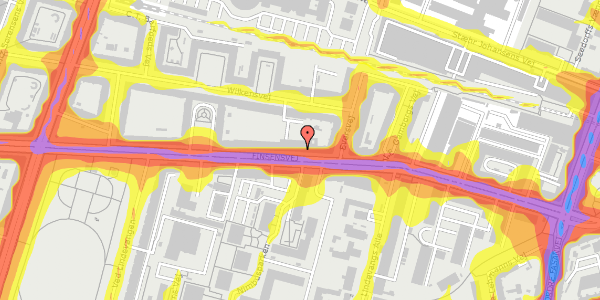 Trafikstøjkort på Finsensvej 34, 2. 5, 2000 Frederiksberg