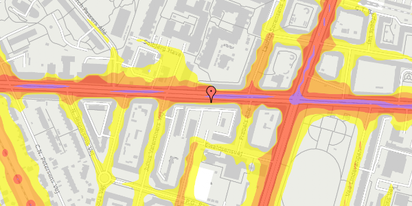 Trafikstøjkort på Finsensvej 47A, 1. 102, 2000 Frederiksberg