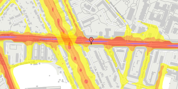 Trafikstøjkort på Finsensvej 81, 1. th, 2000 Frederiksberg