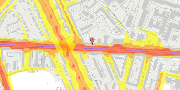 Trafikstøjkort på Finsensvej 84, st. 3, 2000 Frederiksberg