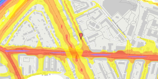 Trafikstøjkort på Flintholm Alle 3, st. tv, 2000 Frederiksberg