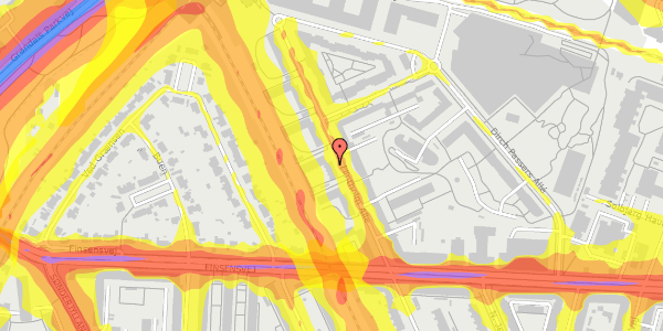 Trafikstøjkort på Flintholm Alle 17, 4. tv, 2000 Frederiksberg