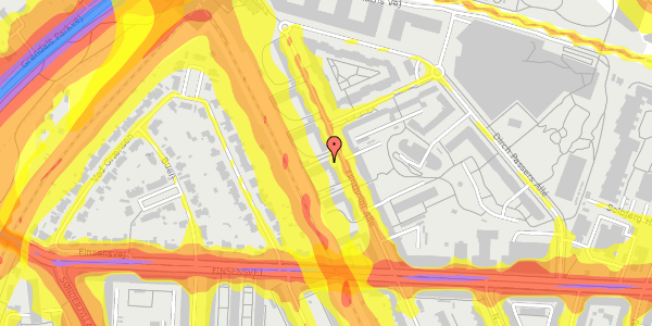 Trafikstøjkort på Flintholm Alle 19, 4. tv, 2000 Frederiksberg