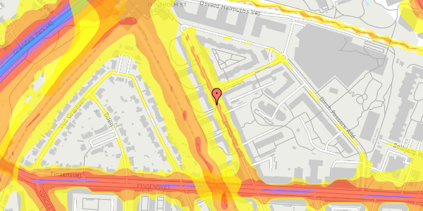 Trafikstøjkort på Flintholm Alle 25, st. th, 2000 Frederiksberg