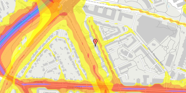 Trafikstøjkort på Flintholm Alle 31, st. th, 2000 Frederiksberg