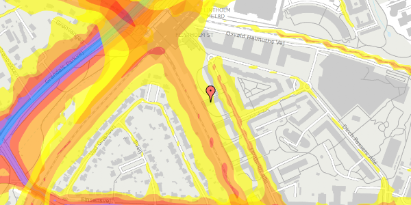 Trafikstøjkort på Flintholm Alle 43, 1. th, 2000 Frederiksberg