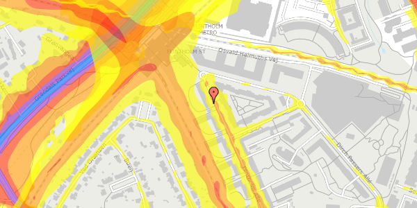 Trafikstøjkort på Flintholm Alle 45, st. th, 2000 Frederiksberg