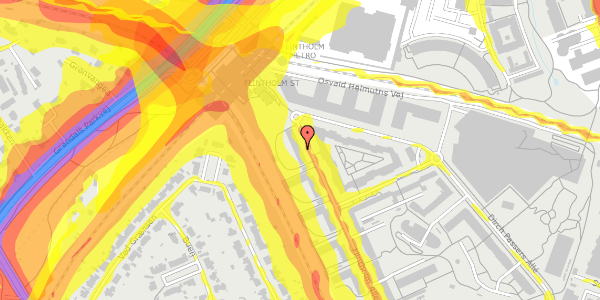 Trafikstøjkort på Flintholm Alle 47, st. th, 2000 Frederiksberg