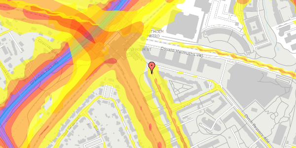 Trafikstøjkort på Flintholm Alle 51, st. th, 2000 Frederiksberg