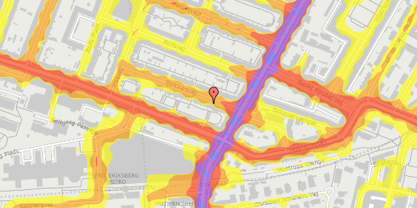 Trafikstøjkort på Folkvarsvej 5, 4. th, 2000 Frederiksberg