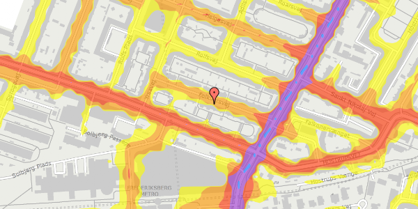 Trafikstøjkort på Folkvarsvej 15, st. th, 2000 Frederiksberg