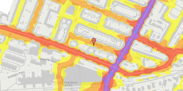 Trafikstøjkort på Folkvarsvej 17, 3. th, 2000 Frederiksberg