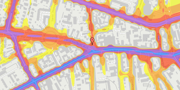 Trafikstøjkort på Frederiksberg Alle 2, kl. , 1820 Frederiksberg C